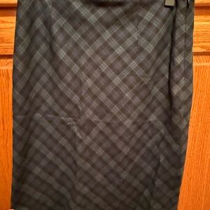 Brooks Brothers Charcoal Plaid Pencil Skirt